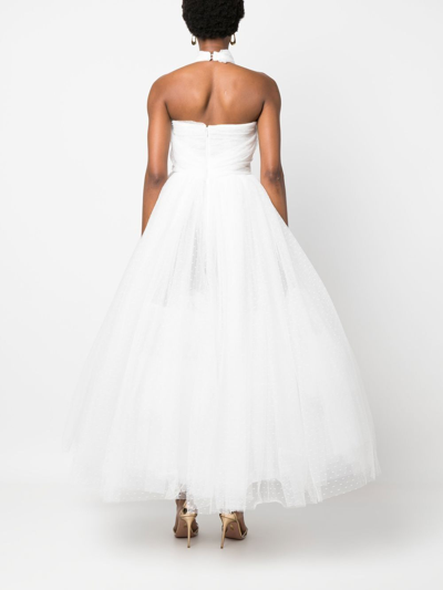 Shop Giambattista Valli Halterneck Tulle Dress In White