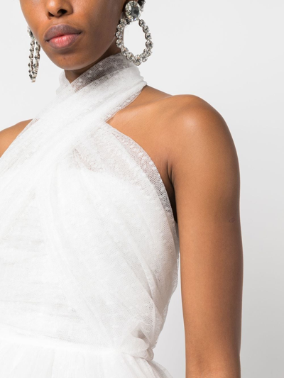 Giambattista Valli Halterneck Tulle Dress In White