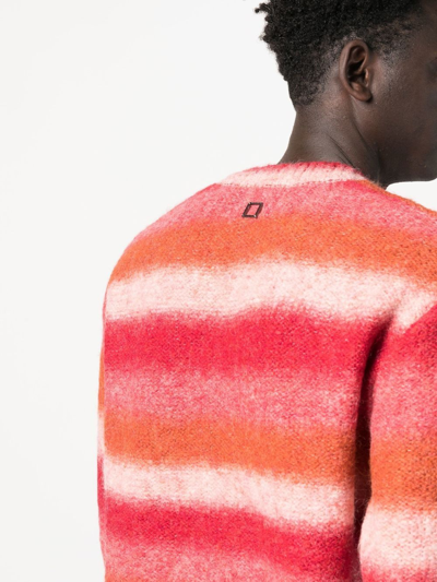 Shop Wooyoungmi Horizontal Stripe Knit Jumper In Red