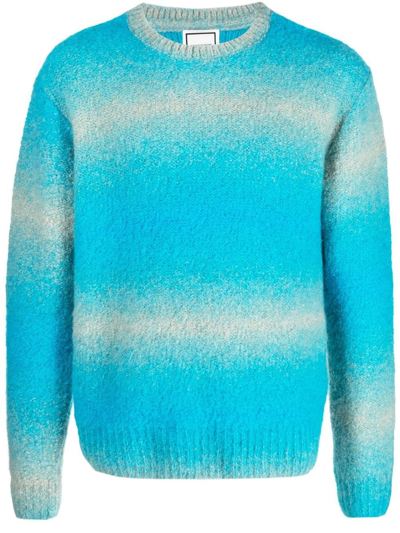 Shop Wooyoungmi Gradient-knit Alpaca Wool-blend Jumper In Blue