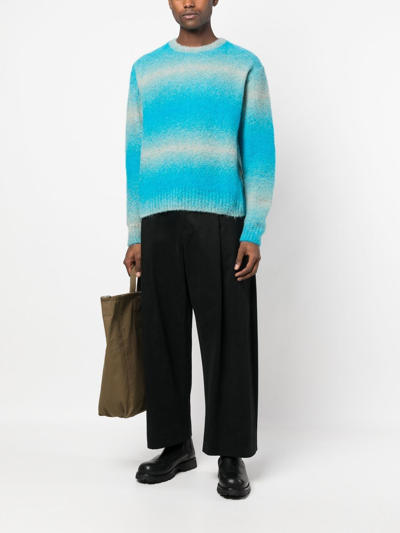 Shop Wooyoungmi Gradient-knit Alpaca Wool-blend Jumper In Blue