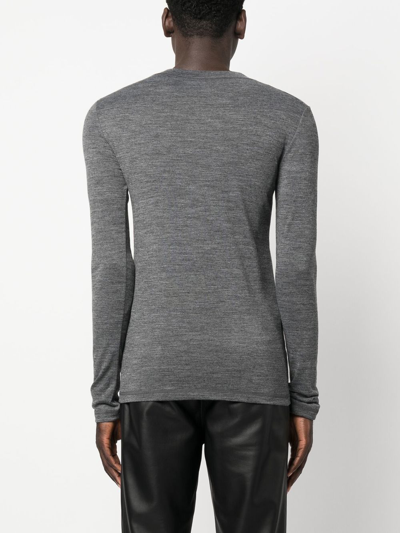 Shop Jil Sander Logo-print Long-sleeved T-shirt In Grey