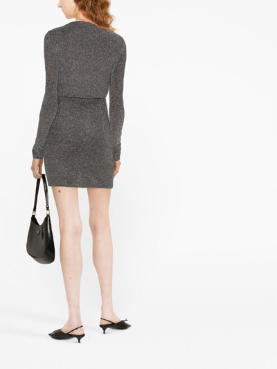 Isabel Marant Étoile Marant Étoile Woman Mini Skirt Black Size 8 Polyamide, Metallic Polyester, Elastane In Silver