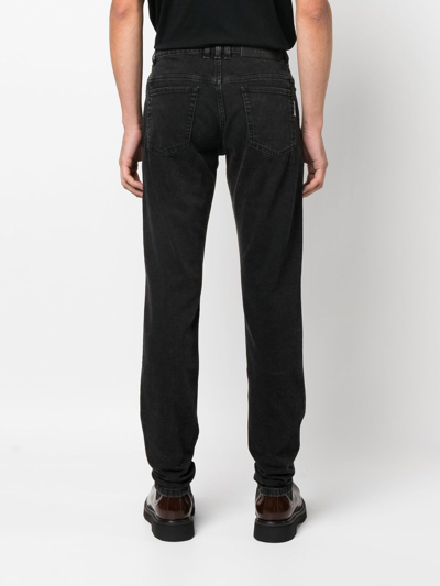 Balmain Black Mid Rise Jeans In Black
