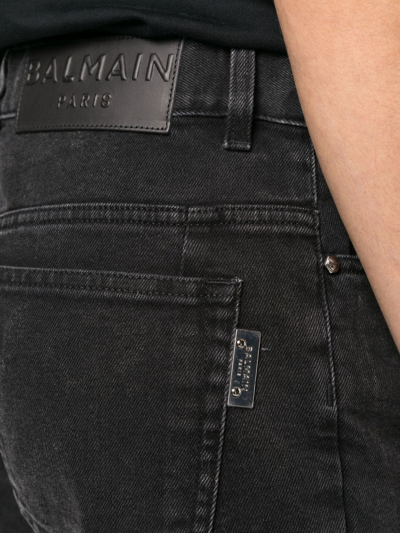 Balmain Black Mid Rise Jeans In Black