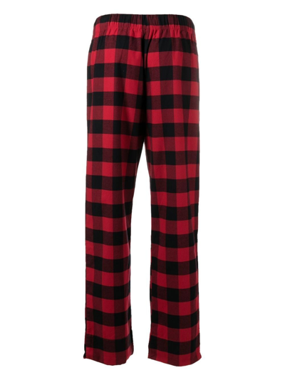 Shop Tekla Check Pyjama Trousers In Red