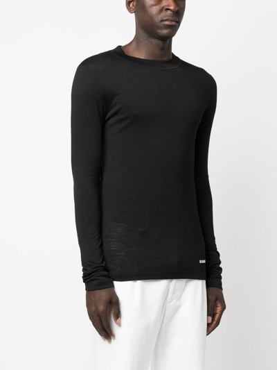 Shop Jil Sander Logo-print Long-sleeve T-shirt In Black