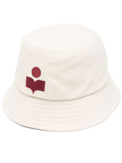 Shop Isabel Marant Embroidered Logo Bucket Hat In Neutrals