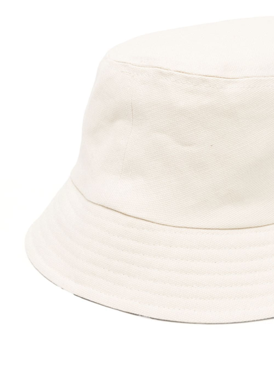 Shop Isabel Marant Embroidered Logo Bucket Hat In Neutrals