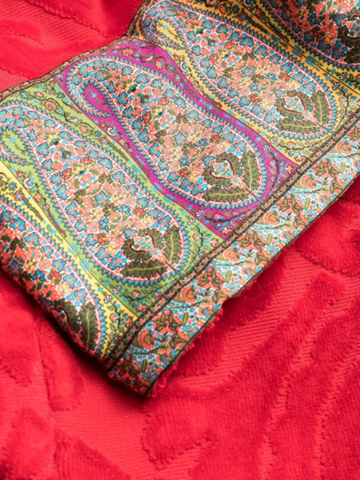 Etro Home Paisley-motif Cotton Robe In Red