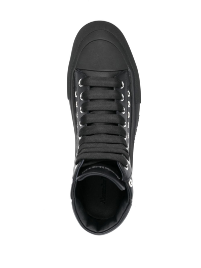 Shop Alexander Mcqueen Plimsoll High-top Sneakers In Black