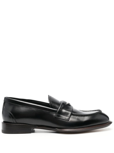 Shop Alexander Mcqueen Coin-embellished Penny Loafers In Black