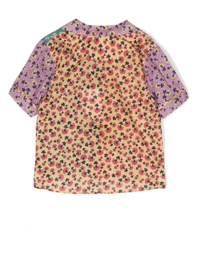 Shop Zimmermann Colour-block Floral-print Shirt In Blue