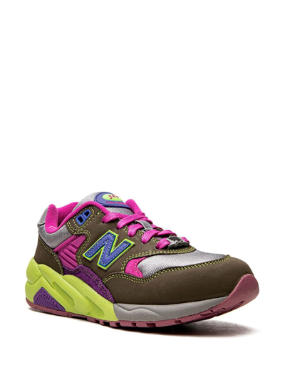 New Balance X Stray Rats Mt580 "dark Moss/cosmic Grape" Sneakers In Green