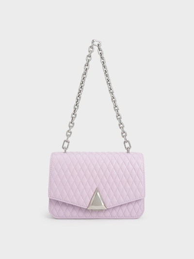 Charles Keith Quinlynn Metallic Accent Quilted Bag In Lilac ModeSens
