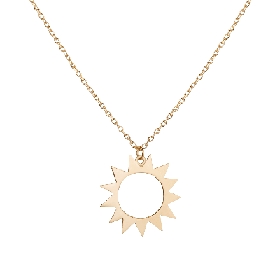 Shop Aurate New York Guiding Light Sun Necklace In Yellow