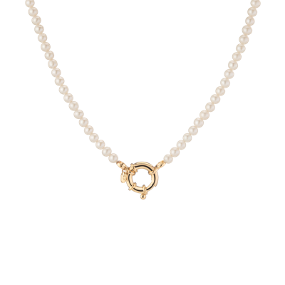 Aurate New York Pearl Aura Beaded Necklace In Yellow