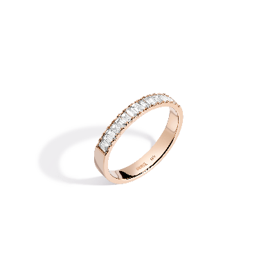 Shop Aurate New York Bold Half Diamond Baguette Ring In Rose
