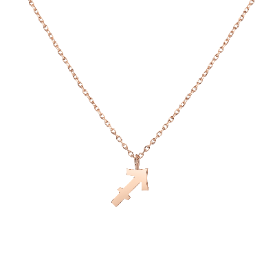 Shop Aurate New York Solid Gold Zodiac Necklace In Rose