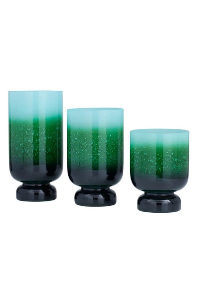 Shop Ginger Birch Studio Green Glass Pillar Hurricane Lamp With Ombré Effect