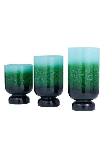 Shop Ginger Birch Studio Green Glass Pillar Hurricane Lamp With Ombré Effect