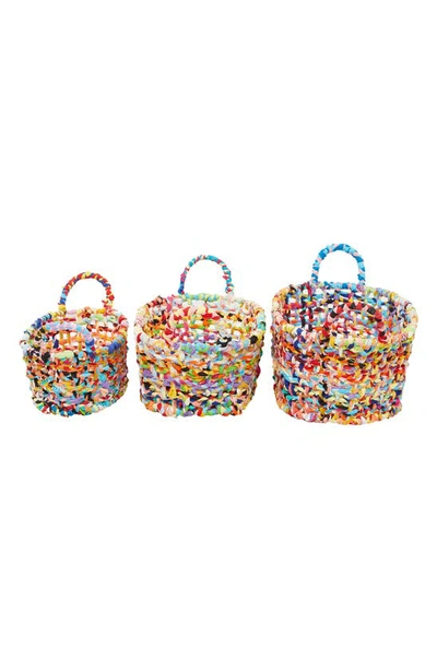 Shop Ginger Birch Studio Multi Colored Cotton Bohemian Storage Basket With Handles