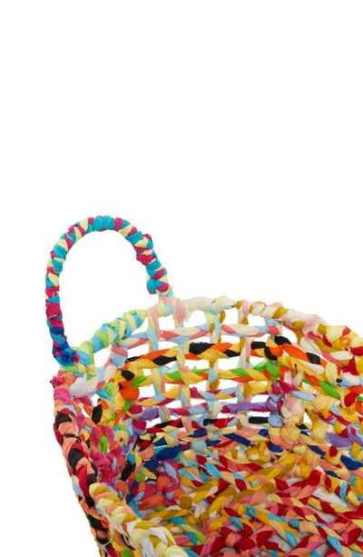 Shop Ginger Birch Studio Multi Colored Cotton Bohemian Storage Basket With Handles