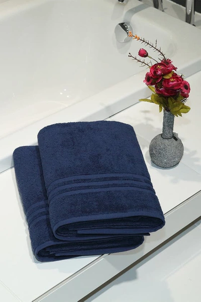 Shop Linum Home Textiles Denzi Bath Towels In Twilight Blue