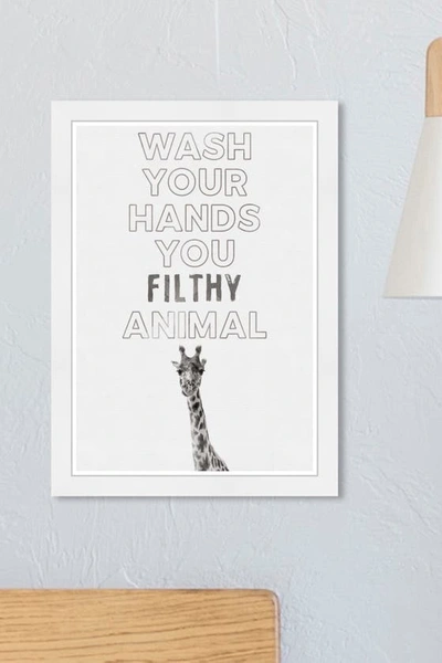 Shop Wynwood Studio Wash Your Hands White Framed Wall Art