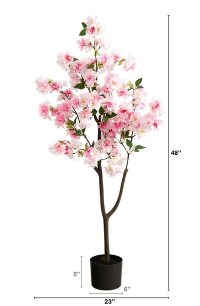 Nearly Natural 4 Ft. Cherry Blossom Artificial Tree In Green