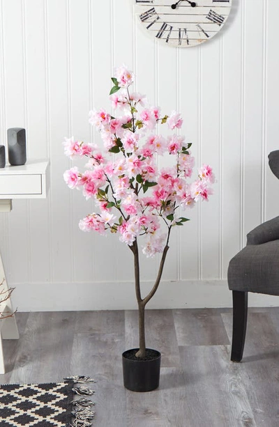 Nearly Natural 4 Ft. Cherry Blossom Artificial Tree In Green