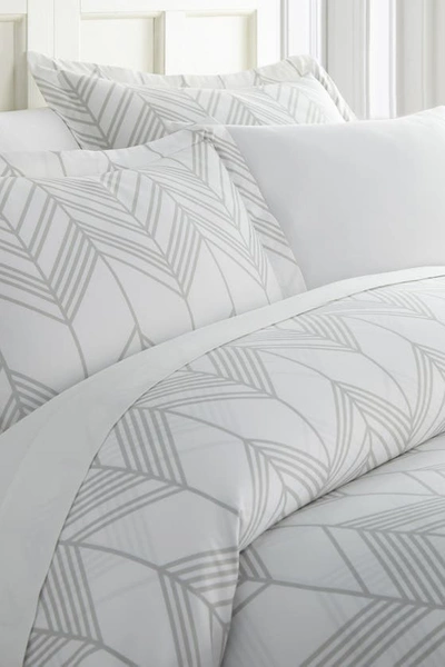 Shop Homespun Premium Ultra Soft Alps Chevron Pattern 3-piece Duvet Cover Set In Gray