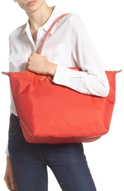 Longchamp Le Pliage Club Tote In Vermillion