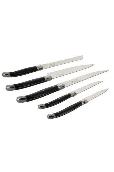 French Home 5-piece Laguiole Kitchen Knife Set In Black