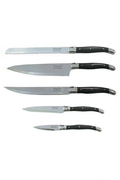 French Home 5-piece Laguiole Kitchen Knife Set In Black