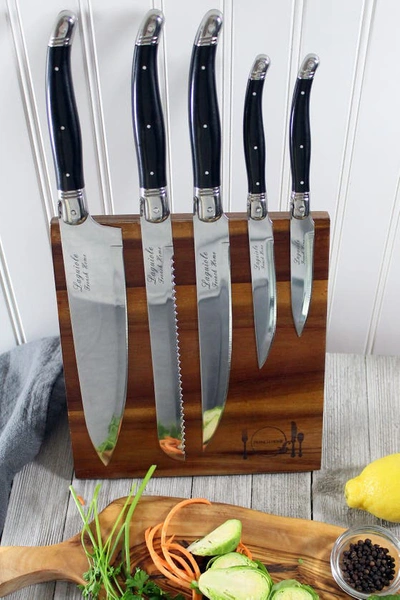 French Home 5-piece Laguiole Kitchen Knife Set In Black