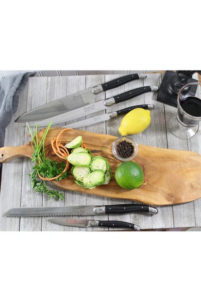 French Home 5-piece Laguiole Kitchen Knife Set In Black