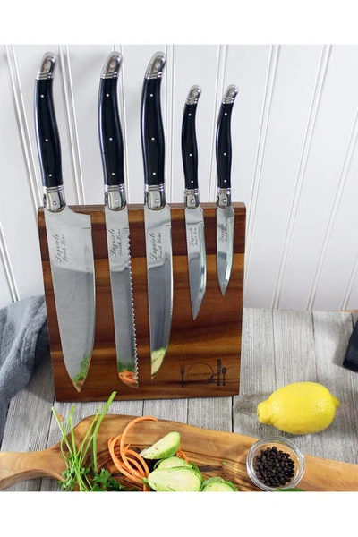 French Home 5-piece Laguiole Kitchen Knife Set In Black