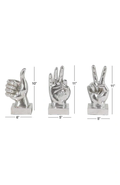 Shop Vivian Lune Home Silvetone Polystone Hands Sculpture In Silver