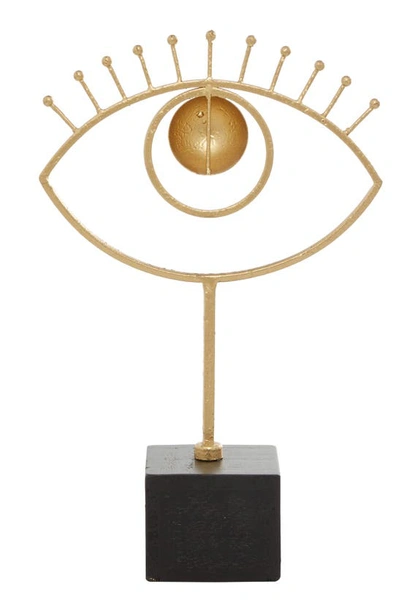 Shop Cosmo By Cosmopolitan Goldtone Wood Handmade Eye Abstract Sculpture With Black Base