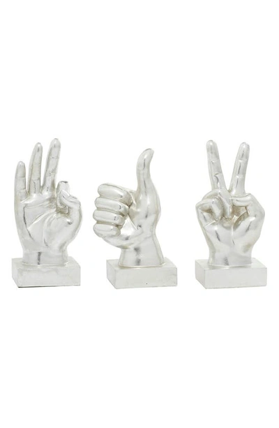 Shop Vivian Lune Home Silvetone Polystone Hands Sculpture In Silver