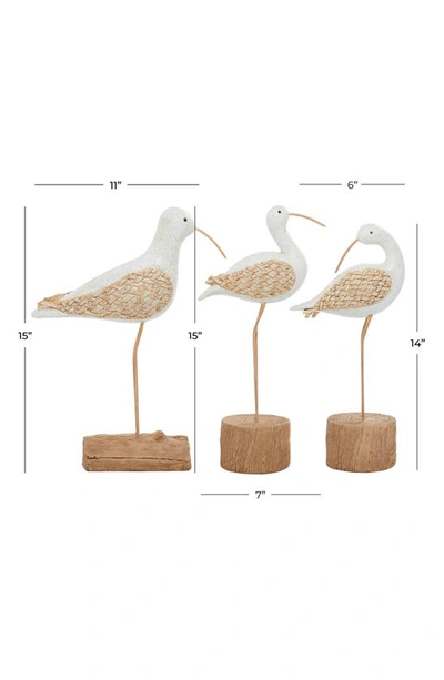 Vivian Lune Home White Polystone Bird Sculpture In White