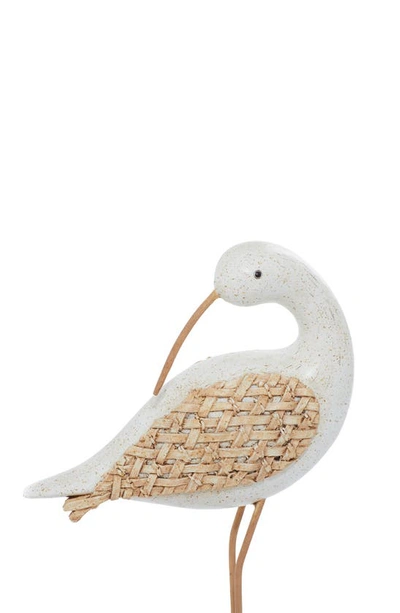 Vivian Lune Home White Polystone Bird Sculpture In White