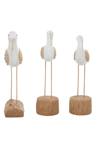 Vivian Lune Home White Polystone Bird Sculpture In White