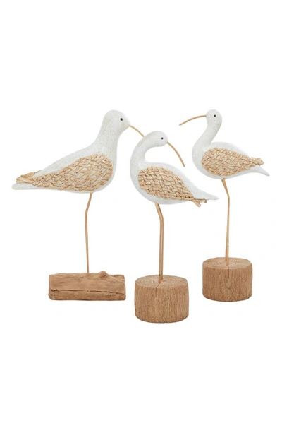 Vivian Lune Home White Polystone Bird Sculpture In White