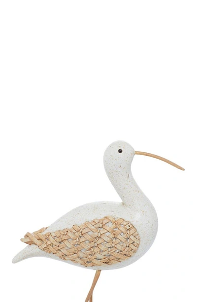Vivian Lune Home White Polystone Bird Sculpture In White