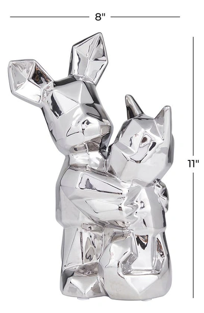 Cosmo By Cosmopolitan Woodland Creature Hugging Sculpture In Silver