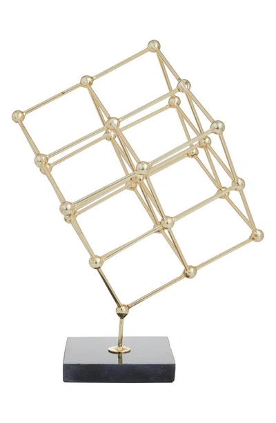 Shop Vivian Lune Home Goldtone Geometric Sculpture With Black Marble Base