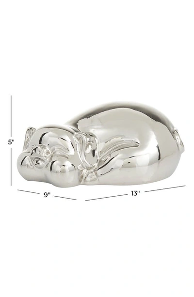 Cosmo By Cosmopolitan Sleeping Pig Sculpture In Silver