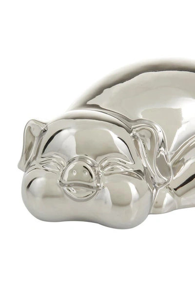 Cosmo By Cosmopolitan Sleeping Pig Sculpture In Silver